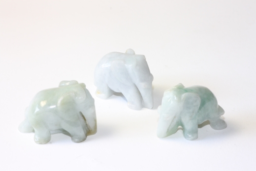 3erSet Elefant ca.35x25mm Jadeit/Jade Burma