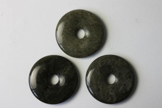 3erSet Gold-Obsidian 40mm Donuts