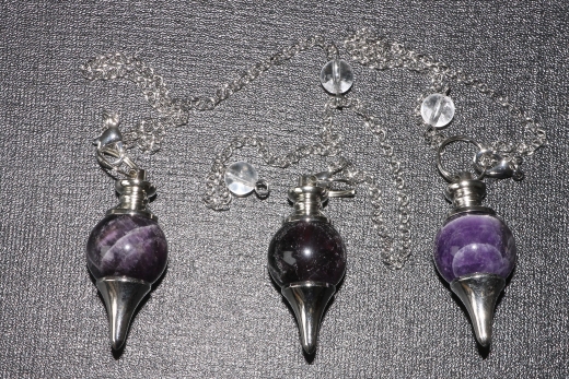 3erSet Amethyst Kugelpendel 