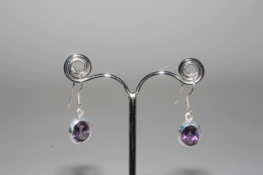 Amethyst-Ohrhänger fac. oval 925erSilber