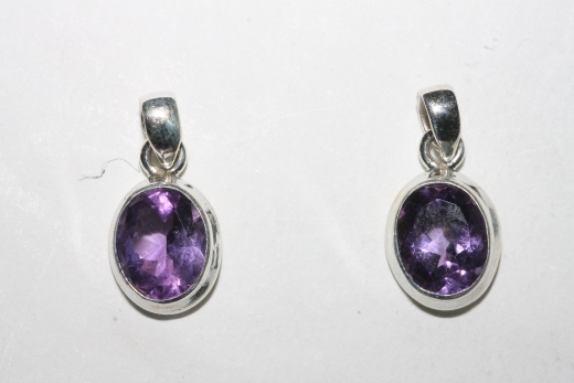 Amethyst Anhänger fac. oval 925erSilber