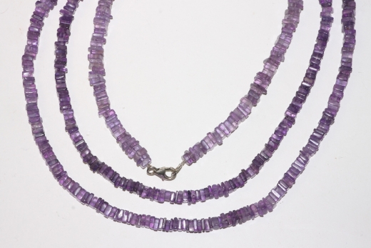 Amethyst-Kette Rechteck ca.5mm/45cm