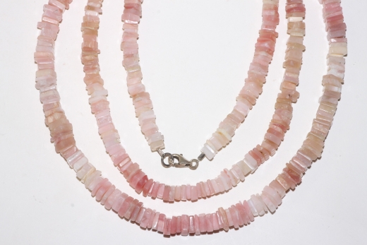 Pinkopal-Kette Rechteck ca.6-7mm/44cm