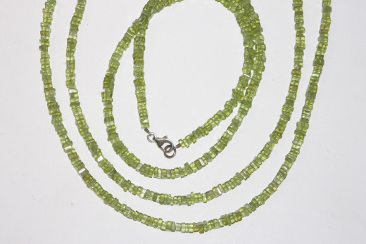 Peridot-Kette Rechteck ca.3,5-4mm/45cm