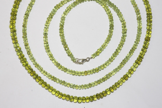 Peridot-Kette Button A fac. big ca.4,5-5mm/45cm