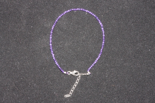 Amethyst Armband Kugel fac. ca.2mm/17+4cm