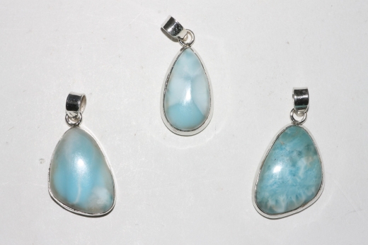 Larimar-Anhänger 5-8gr. 925erSilber gefasst