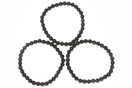 Obsidian schwarz Kugelarmband 6 mm