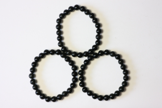 Obsidian schwarz Kugelarmband 8 mm