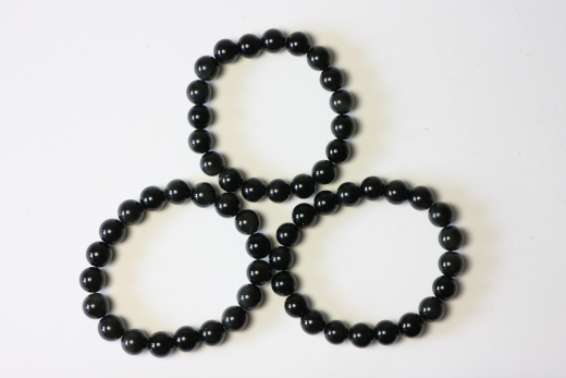 Obsidian schwarz Kugelarmband 10 mm