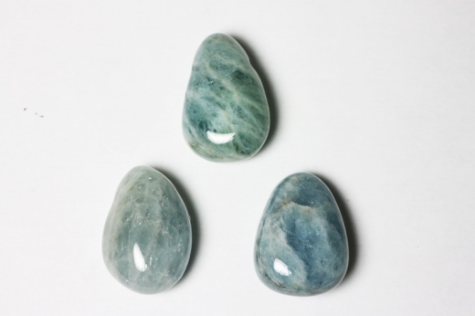 5erSet Aquamarin Trommelstein gebohrt