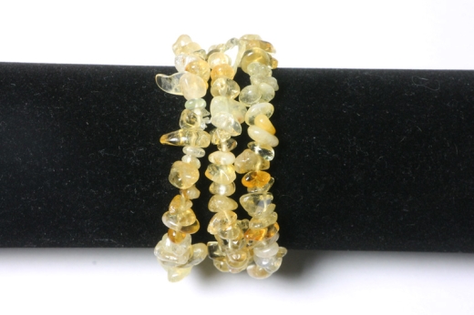 5 pcs. Citrin Chips-Bracelet approx.4x8mm/19cm