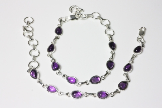 Amethyst Armband Cab. 925erSilber