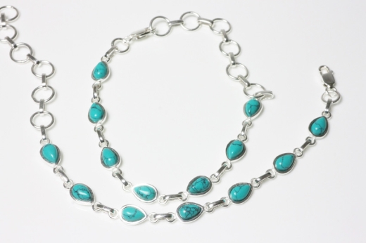 Türkis rec. Armband Cab. 925erSilber