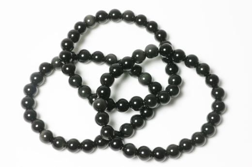 5erSet Obsidian Kugelarmband ca.8mm/20,5cm