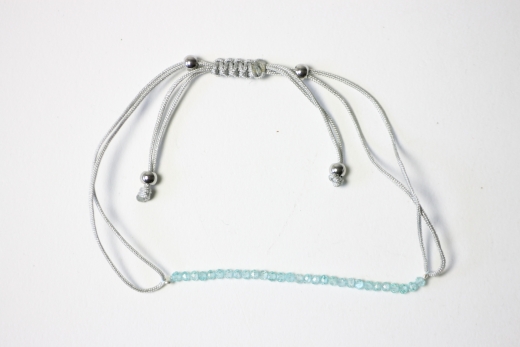 Apatit blau Pullstring-Armband fac. ca.2mm/6+21cm