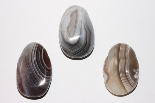 Set of 5 drilled Botswana agate tumbled stones