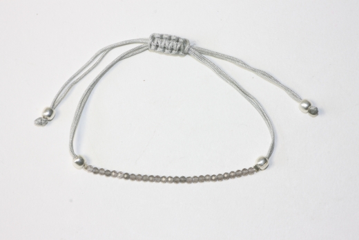 Mondst. grau Pullstring-Armb. fac. ca.2mm/6+21cm