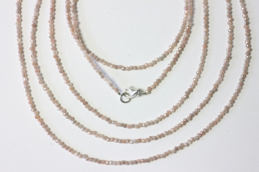 Mystic-Mondstein (beschichtet) Kugelkette fac. ca.2mm/45cm