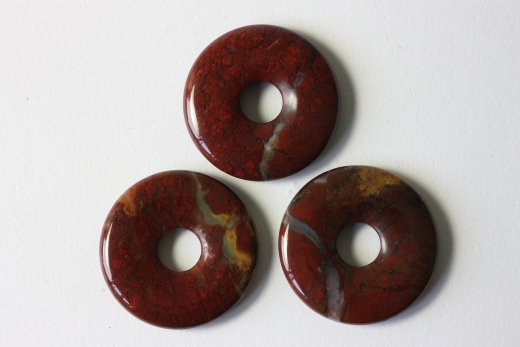 3erSet Breckzienjaspis 30mm Donuts