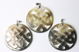 3pcs. Pendant mother of pearl (rainb) knot round