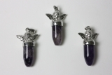 3pcs. Amethyst angel pendant pendulum