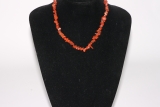 Set of 5 red jasper chips necklace 45cm/carab.