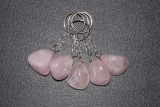 5erSet Schlüsselanhänger Rosenquarz Trommelstein