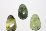 Set of 5 prehnite tumbled stones drilled