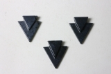 Set of 3 double triangle pendants. Dumortierite
