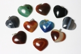 10 Stück Herzanhänger Achat teilw. farbbehandelt groß