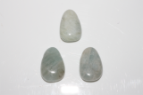 Set of 5 aquamarine tumbled stones, drilled Set of 5 aquamarine tumbled stones, drilled
