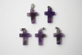 5St. Amethyst Kreuzanhänger mit Öse 5St. Amethyst Kreuzanhänger mit Öse