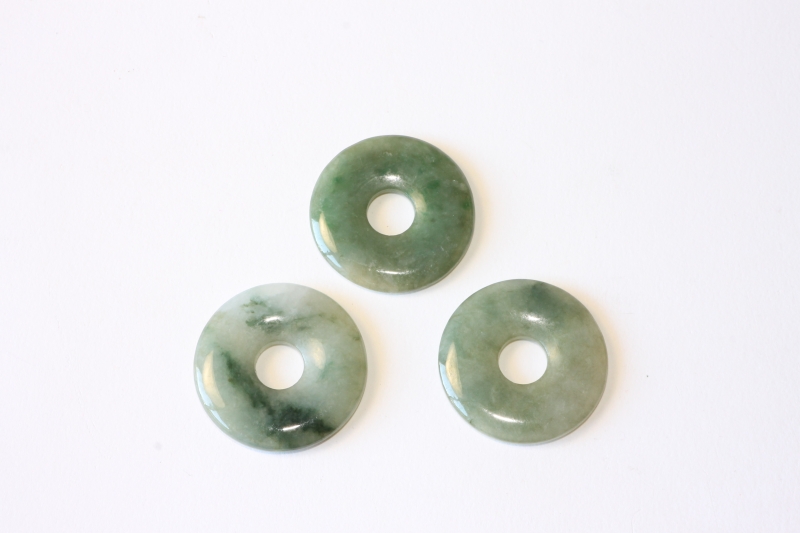 3erSet Jadeit/Jade Donuts 30mm Burma