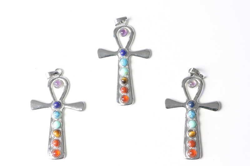 3pcs. Chakra pendant Ankh