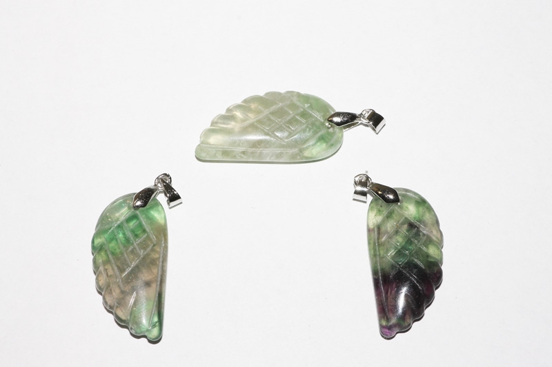 3pcs. Fluorite pendant wings