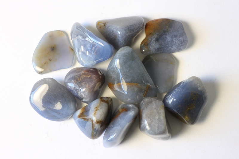 0,5kg Chalcedony blue tumbled stones, Namibia M-L-XL