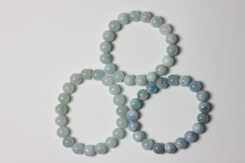 Aquamarine Ball Bracelet 10 mm