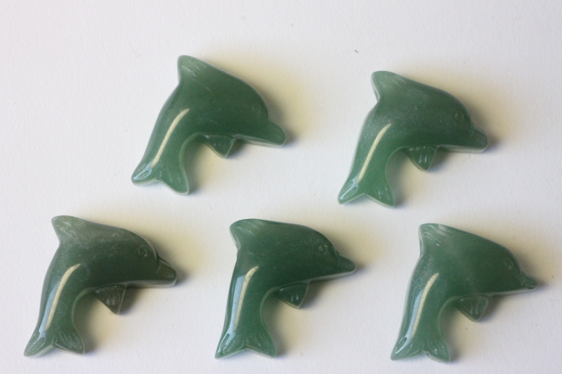 Set of 5 dolphin drilled aventurine