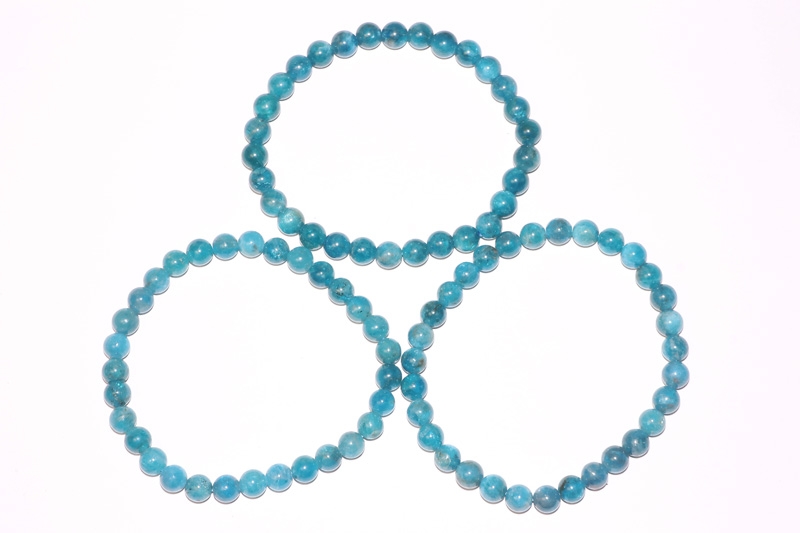 Apatit blau Kugelarmband 6 mm