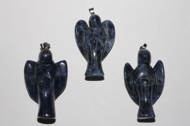 Angel pendant sodalite with pin eyelet