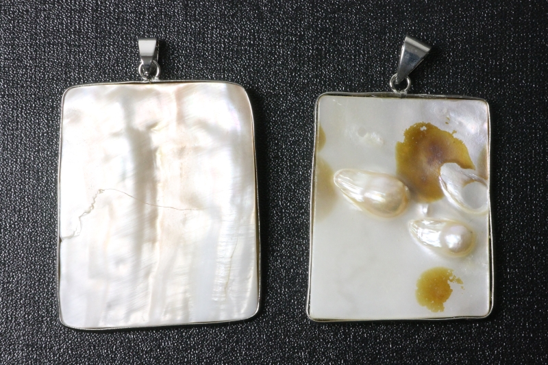 Pendant mother of pearl Rivershell rectangle