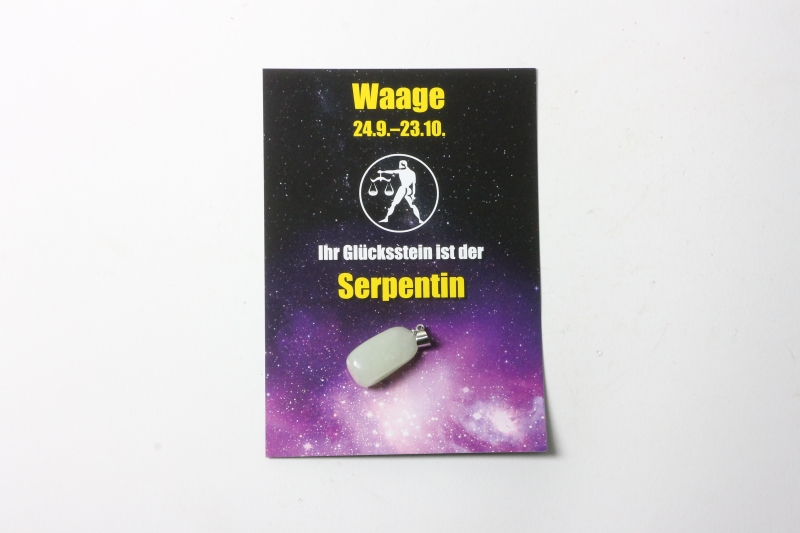 Set of 10 zodiac card with serpentine pendant