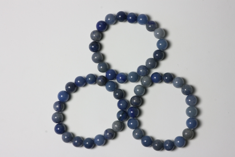 Blue Quartz Ball Bracelet 10 mm