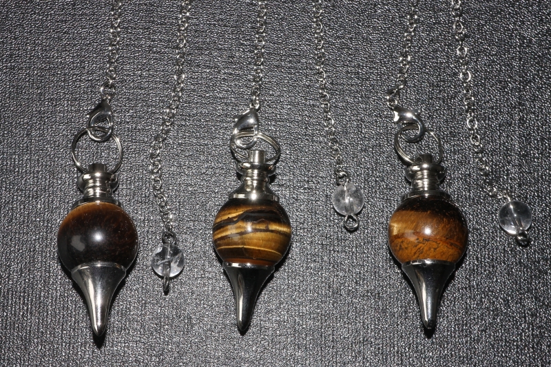 Set of 3 tiger eye ball pendulums Indian