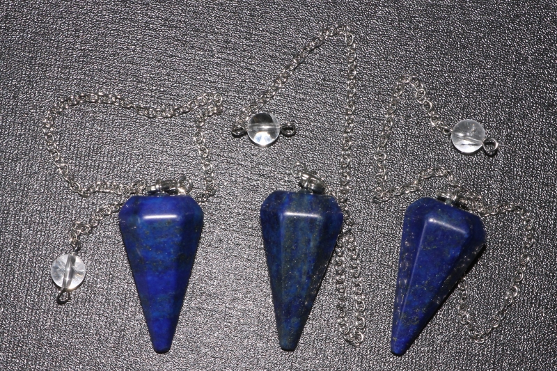 Set of 3 hexagonal lapis pendulums