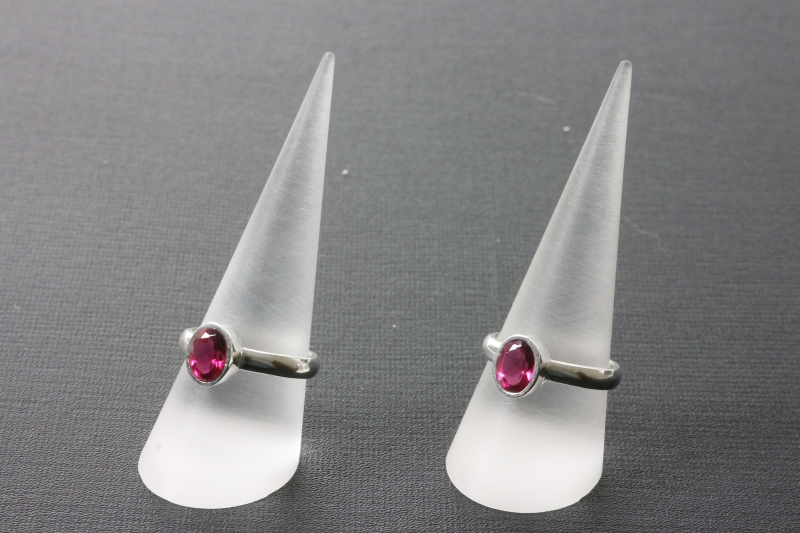 Ring synthesis (rubellite colored) fac. 925 silver