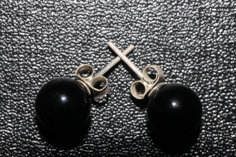 3 pairs of onyx earsticks bead 8mm Sterling-silver