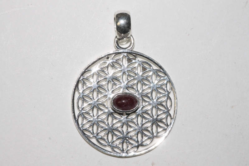 Ruby pendant Flower of life approx.26,5mm