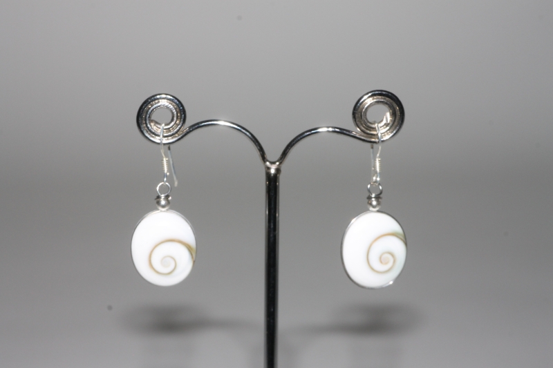 Earrings Operculum oval Sterling-silver approx. 17x14mm